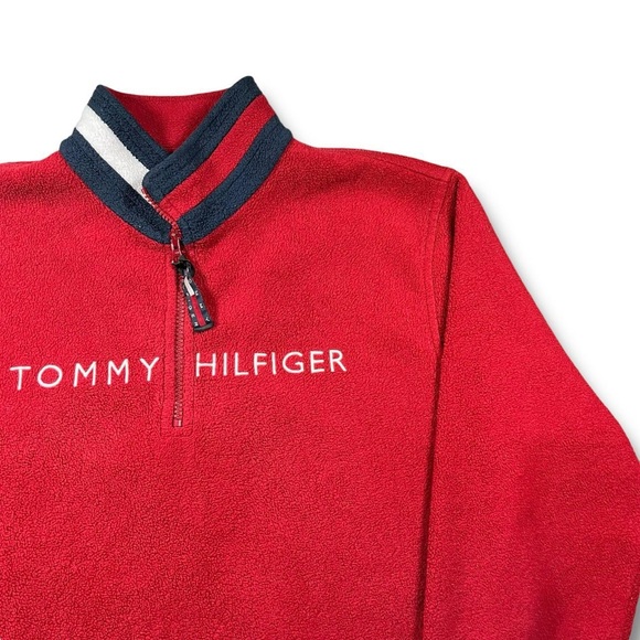 VINTAGE TOMMY HILFIGER RED FLEECE - (L- XL) - Picture 2 of 4